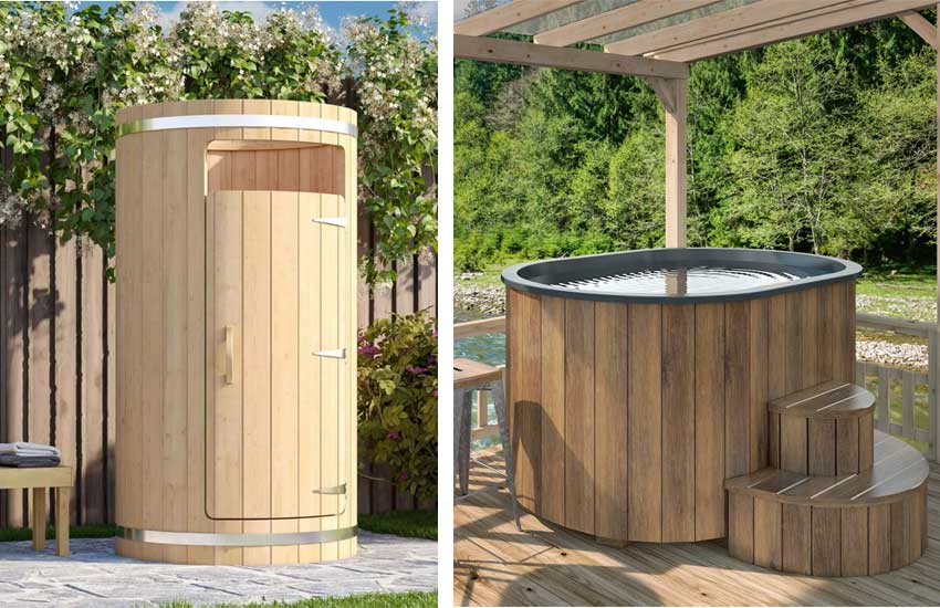 Abkühlung nach der Sauna: Außendusche oder Tauchbecken?